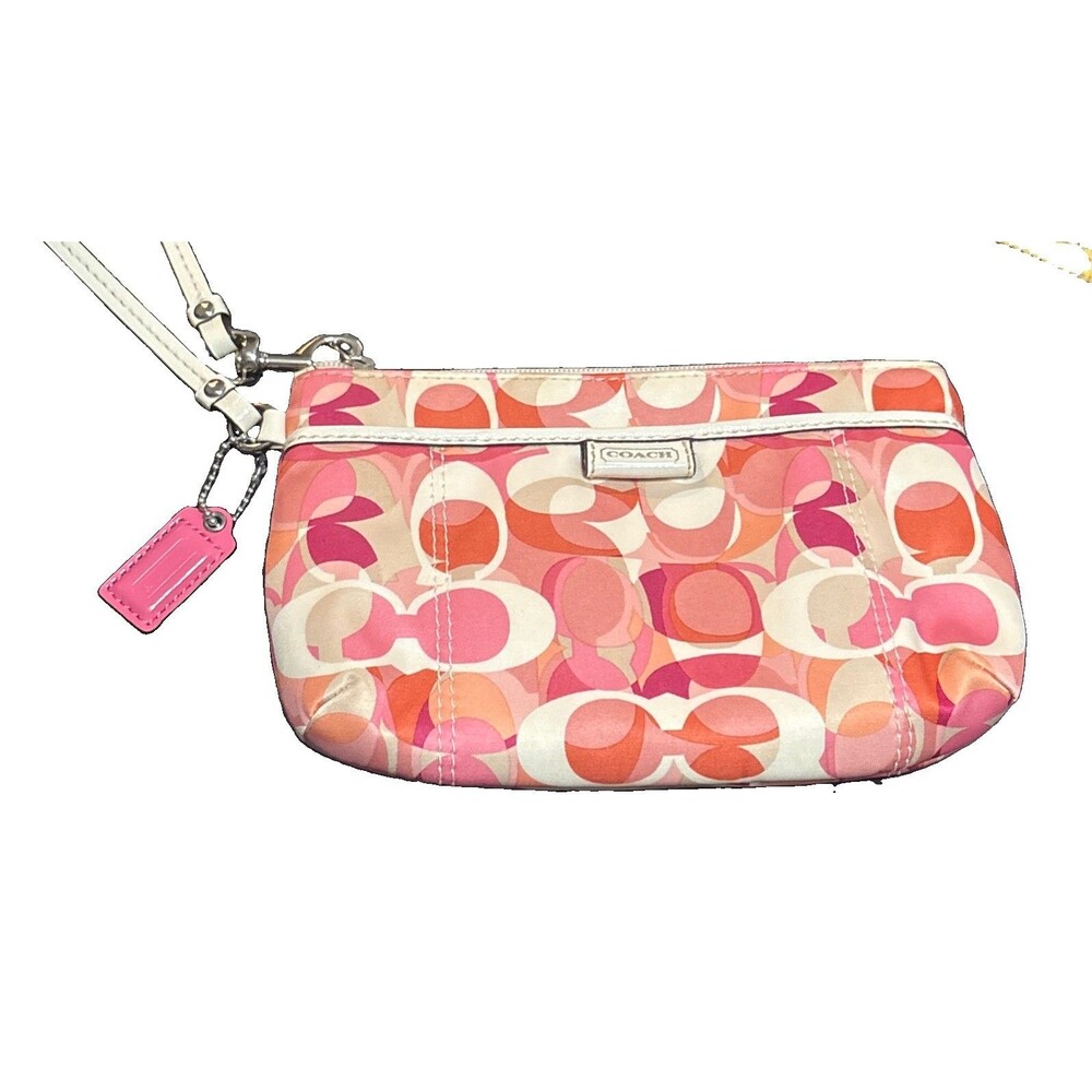 Rare COACH F49445 DAISY KALEIDESCOPE PRINT Multicolor Pinks WRISTLET